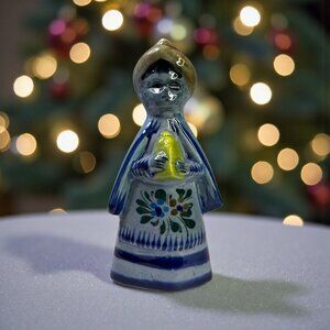 Tonala Mexican Folk Art Pottery Wiseman Figurine Stoneware Christmas Nativity